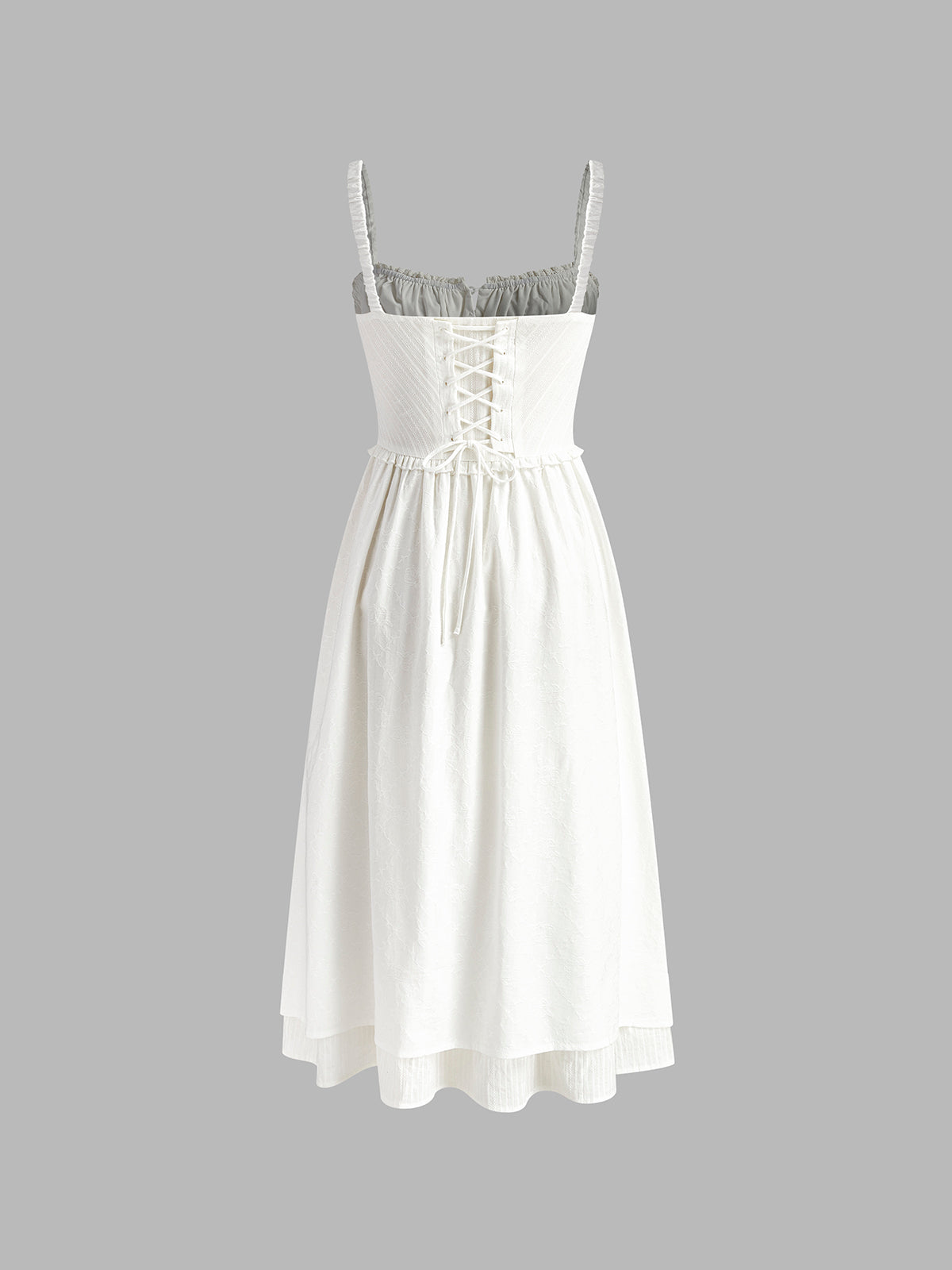 Antoinette ruffle-hem midi dress full-length view