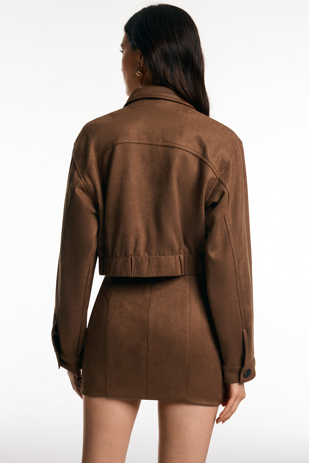 Brigitte button-front jacket button and pocket detail