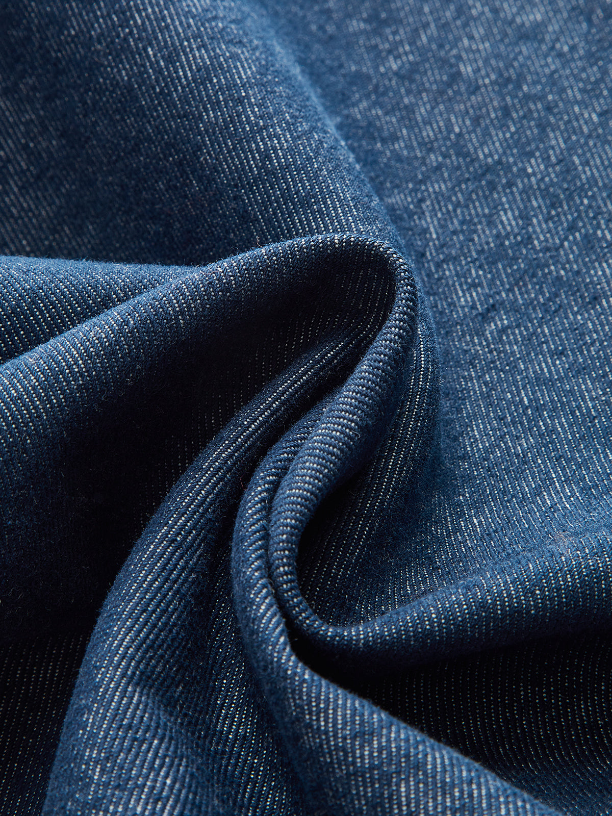 Chloe Blue denim jacket, close-up of the indigo twill weave