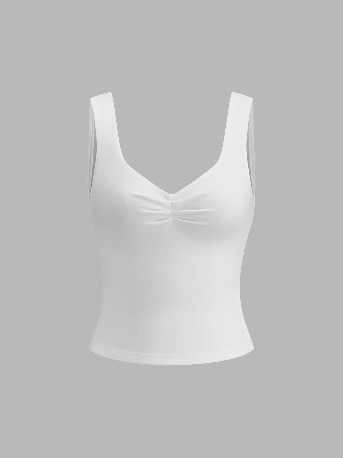Coralie ruched sweetheart cami laid flat, front