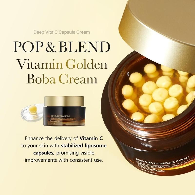Mix & Match Boba Capsule Cream Set — Korean Skincare with Niacinamide & Peptides