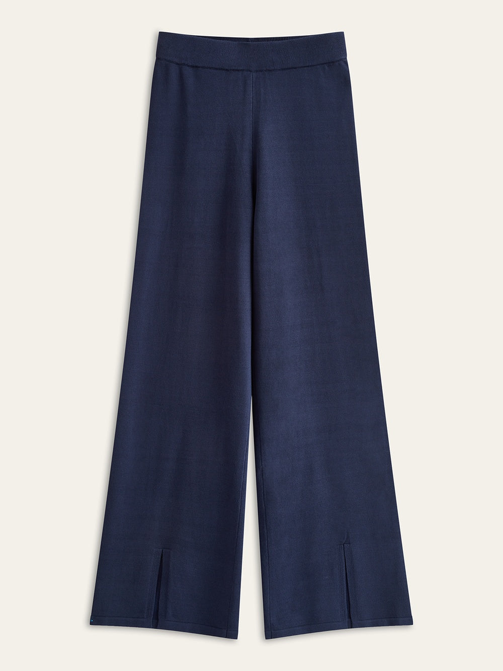 Francine navy wide-leg trousers, laid flat