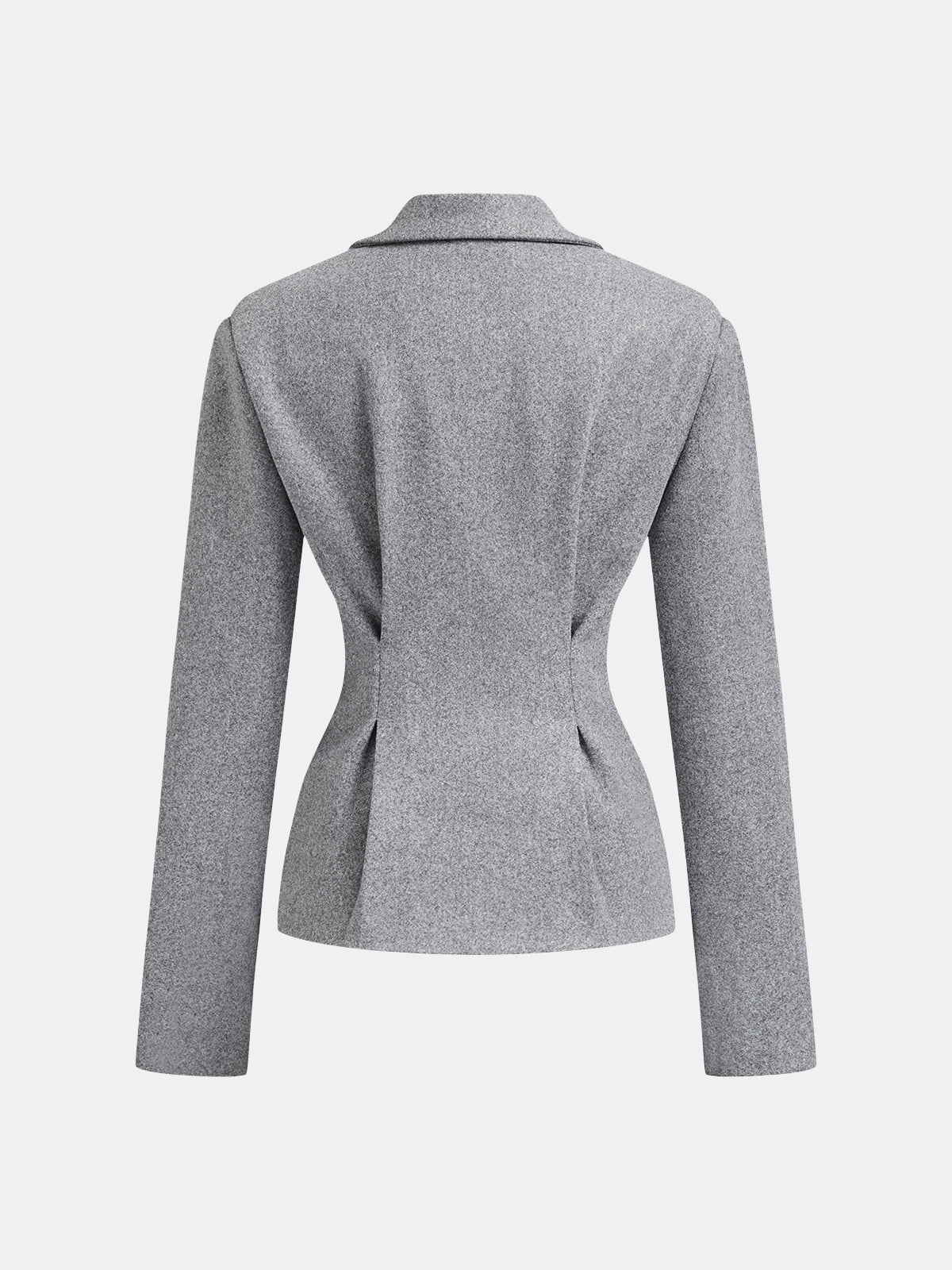 Justine gray tailored blazer, back view
