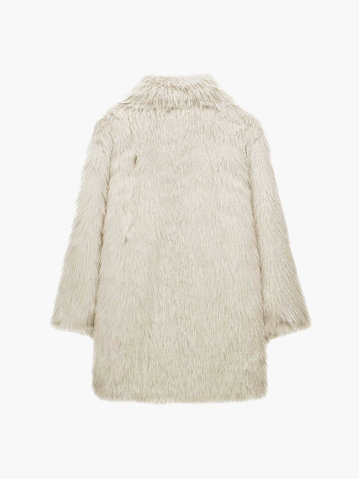 Marianne cream faux fur coat, close-up of the pile