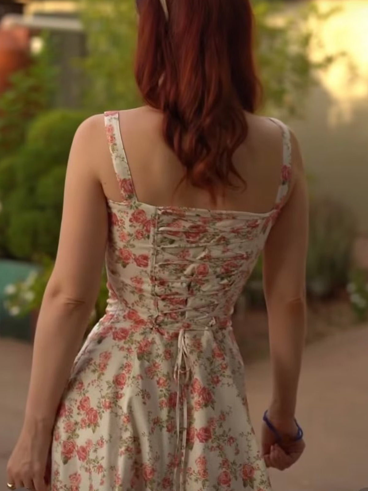 Rosalie rosebud print midi dress side view