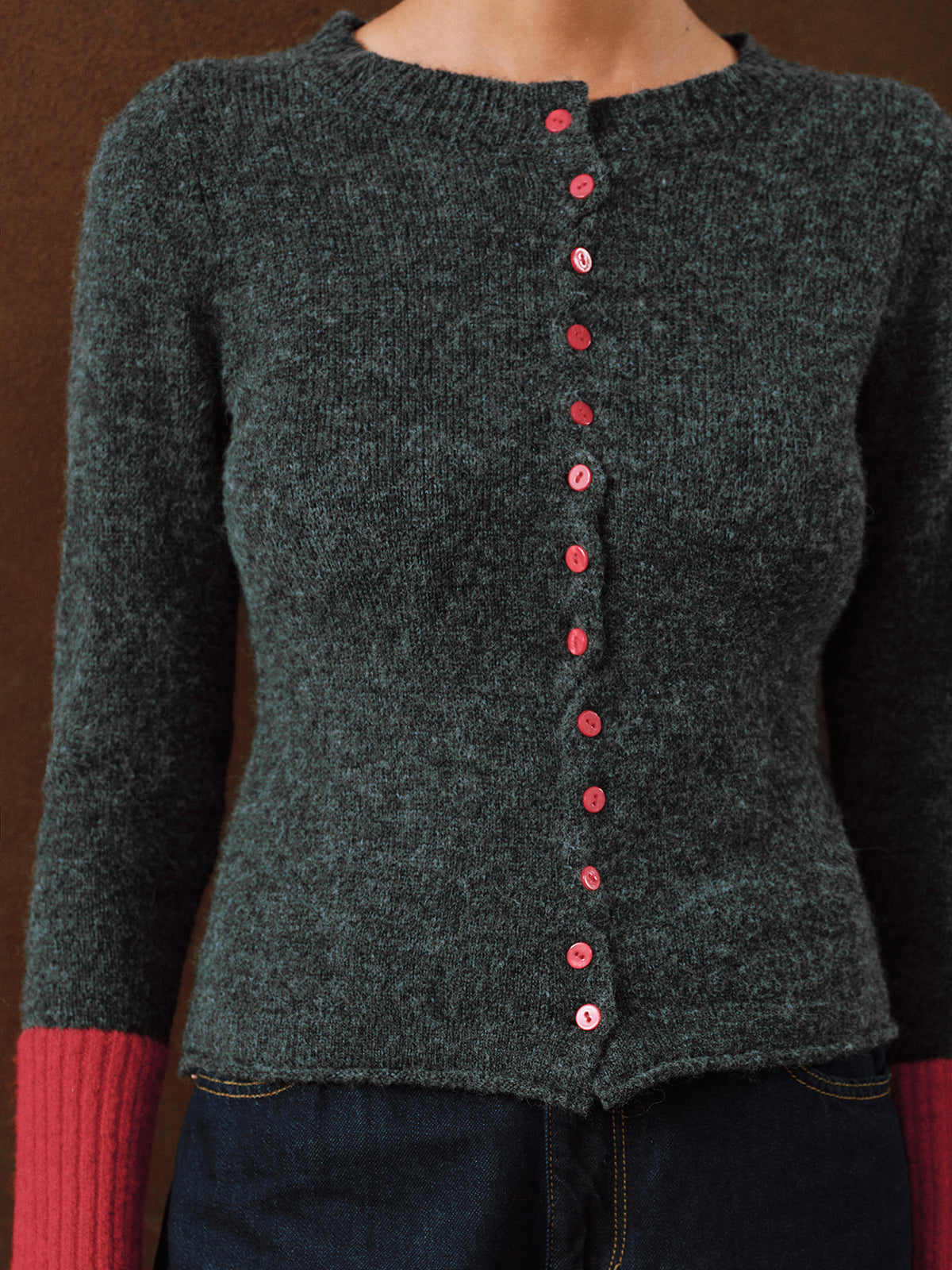 Sidonie cardigan contrast cuff detail