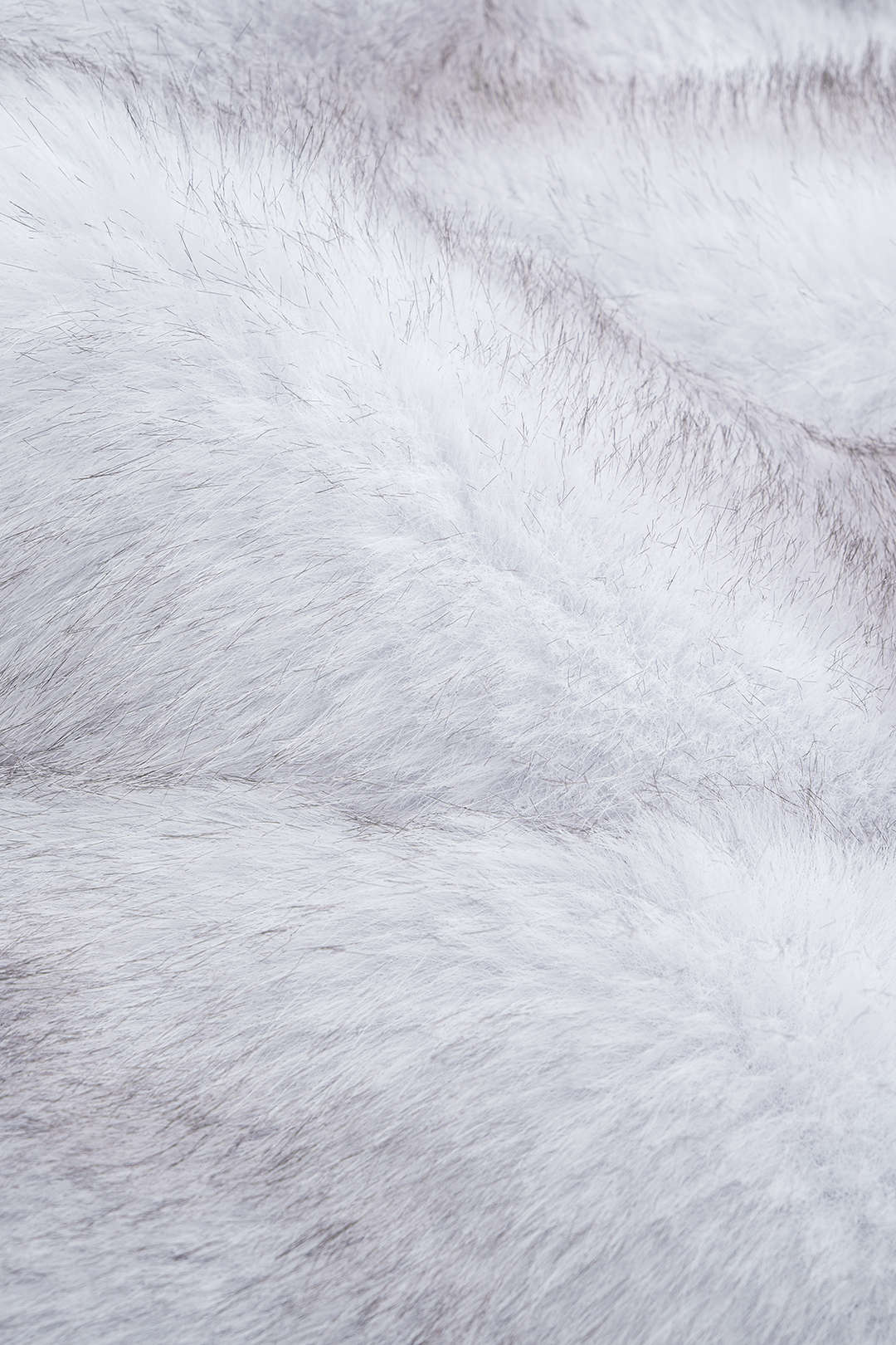 Tatiana white faux fur jacket, close-up of the panelled texture