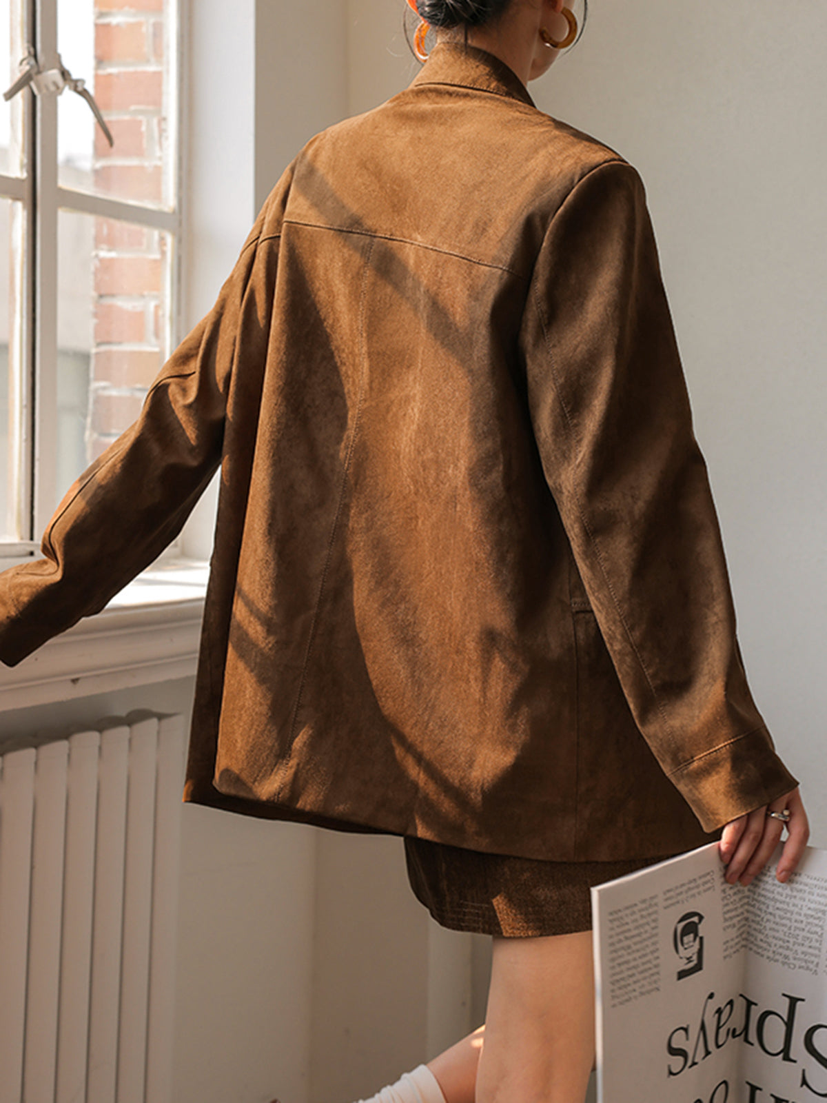 Ursule Brown blazer, back view
