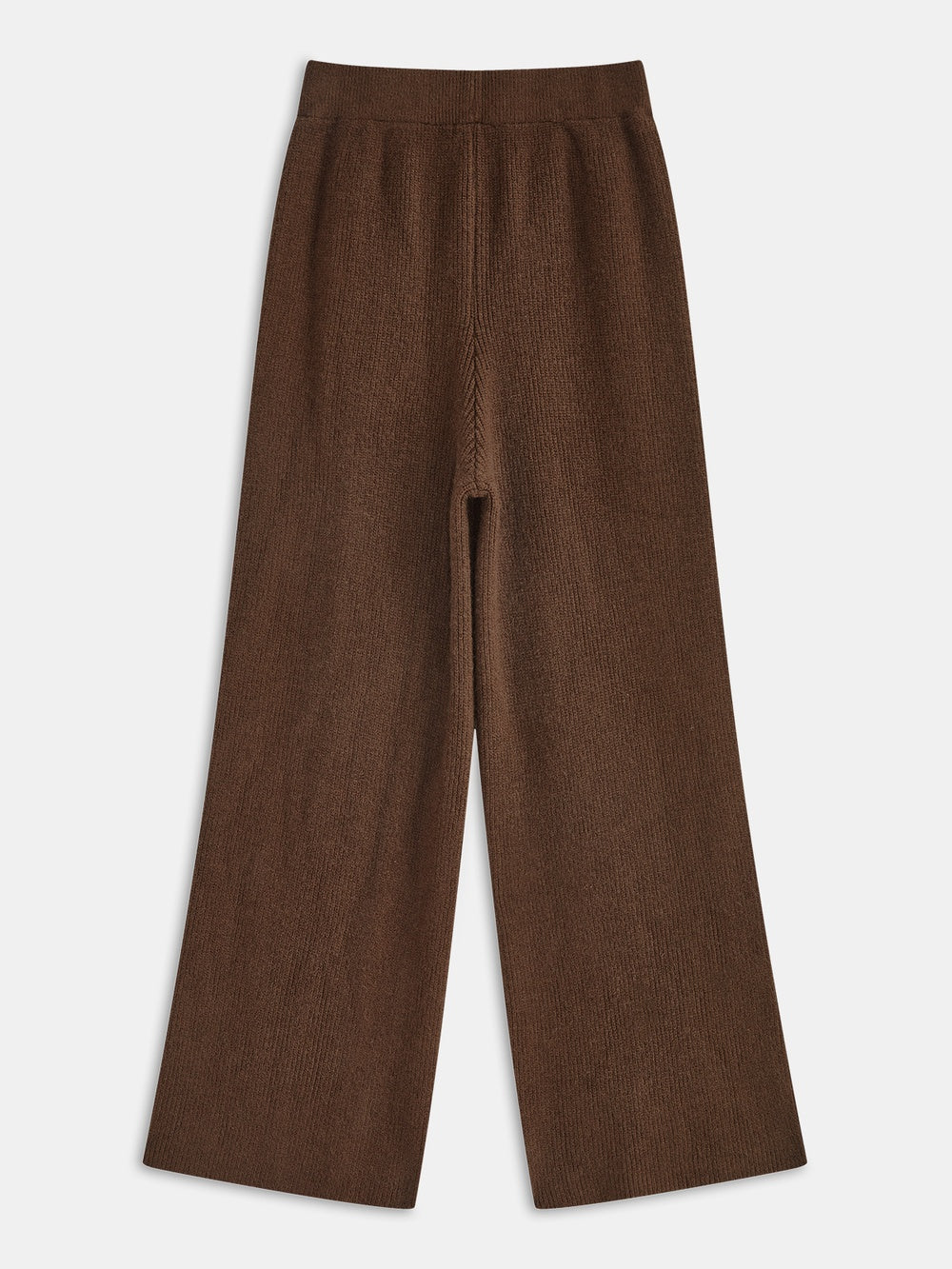 Yvette chocolate wide-leg knit trousers, back